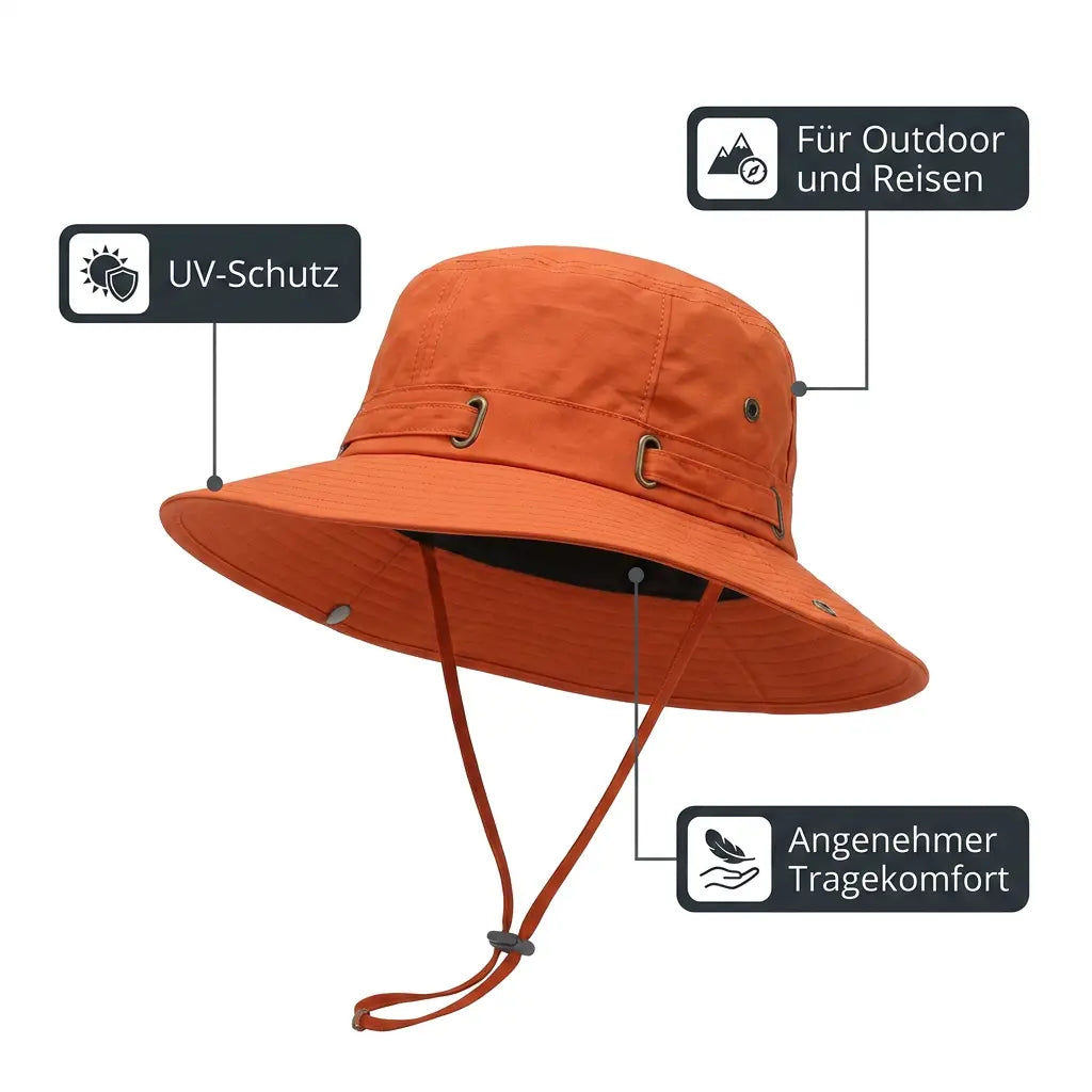 UV-Trekkinghut Orange – Outdoor und Reisen