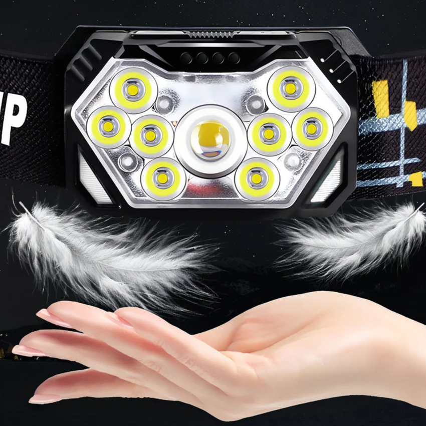 Wasserdichte 9-LED-Stirnlampe | Berggrat