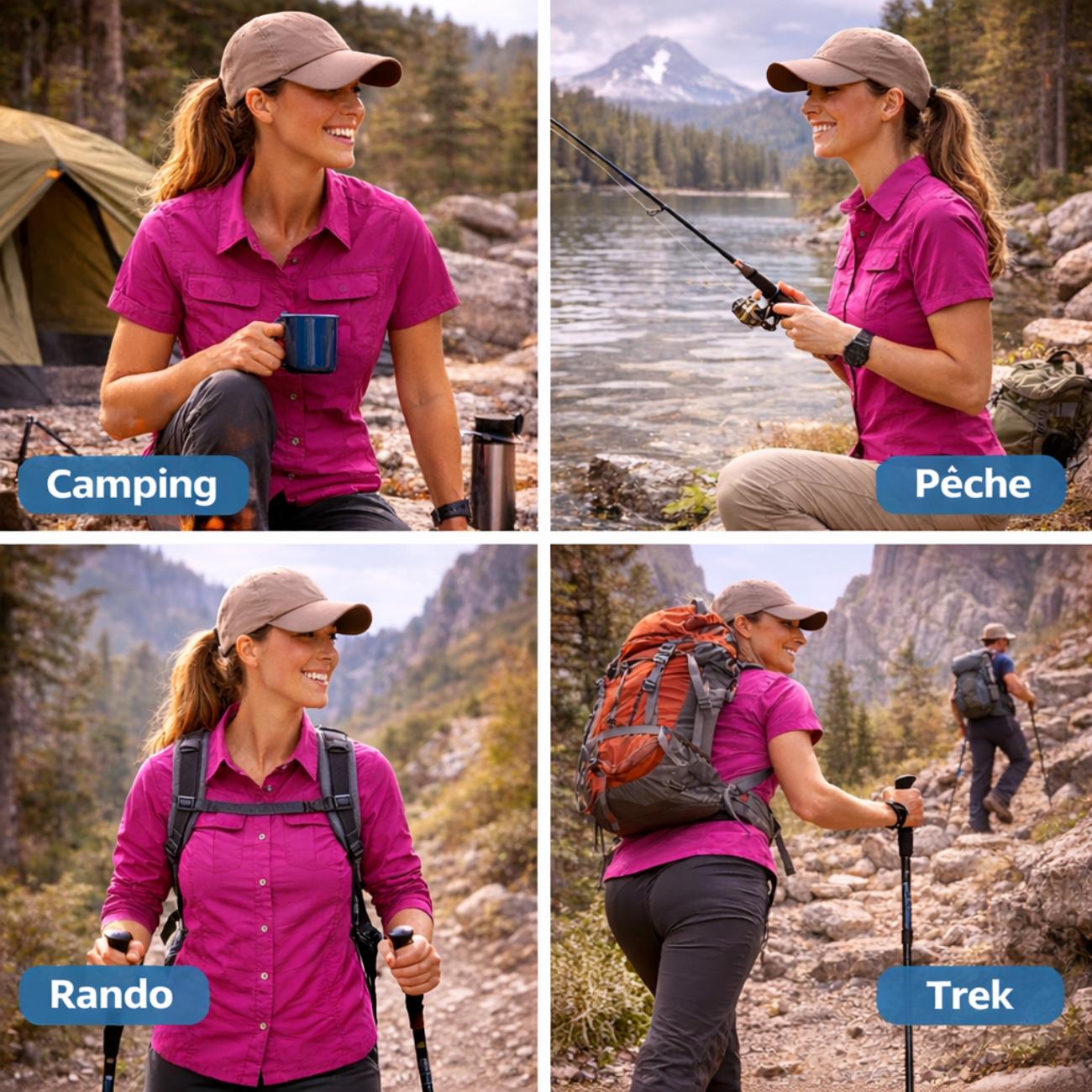 2-in-1 Wanderhemd Zip-Ärmel | Berggrat