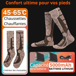 Lange beheizbare Socken mit Akku