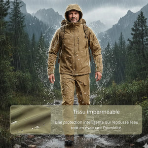 Wasserdichtes Wanderset Herren im Camouflage-Look