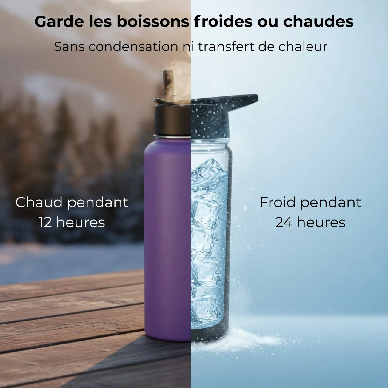 Isolierte Trinkflasche für Bergwanderungen