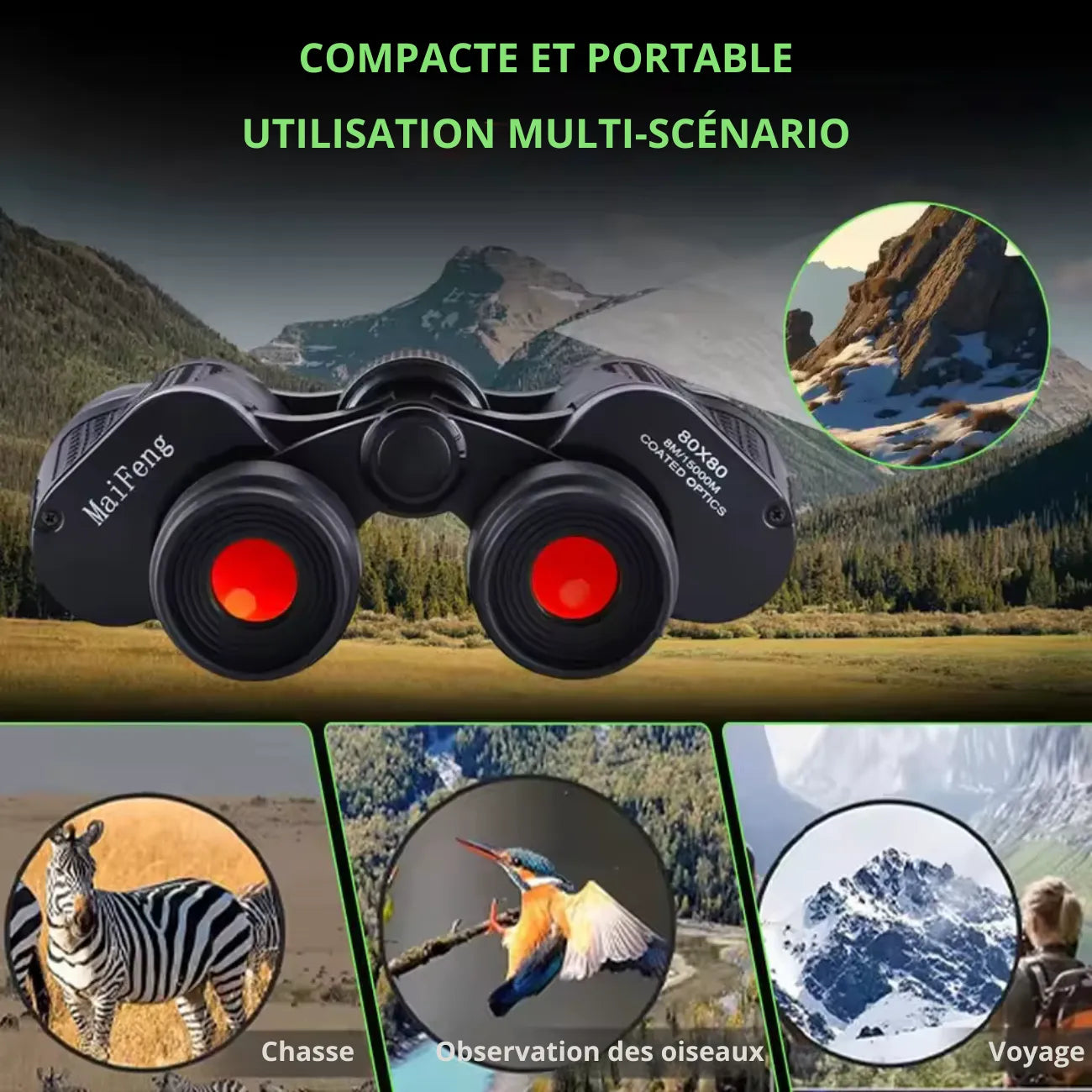 Fernglas fürs Wandern 80x80 HD