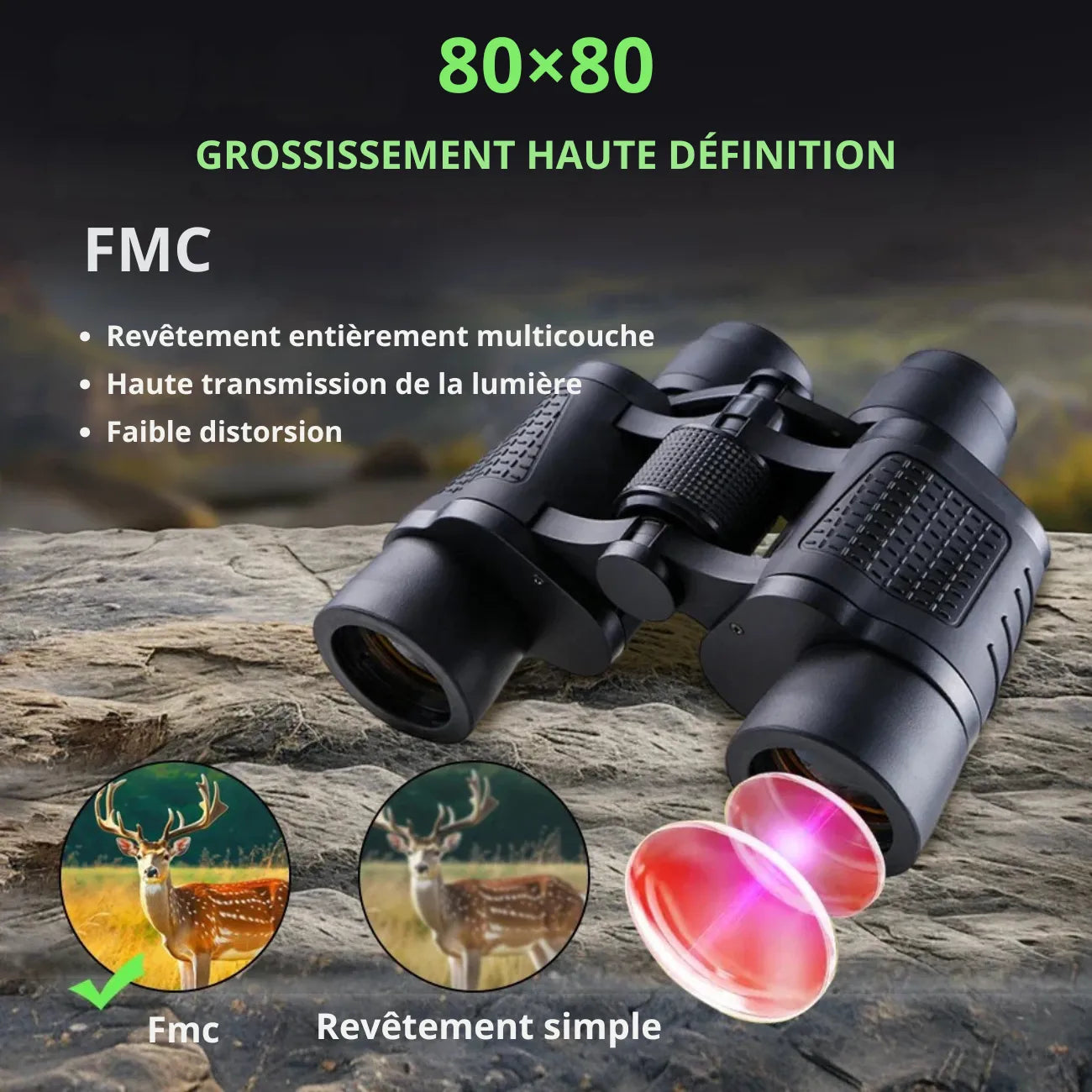 Fernglas fürs Wandern 80x80 HD
