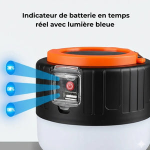 Campingleuchte mit Solar- und USB-Ladung