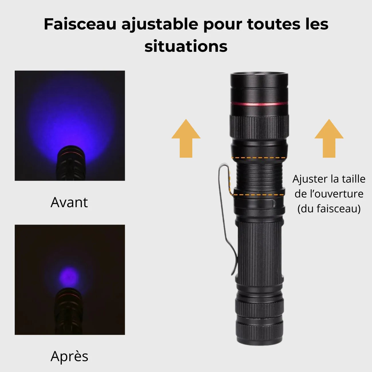 Aufladbare Taschenlampe mit Zoom | Berggrat