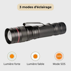 Wiederaufladbare Taschenlampe mit Zoom