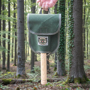Klappspaten für Wandern mit Holzgriff