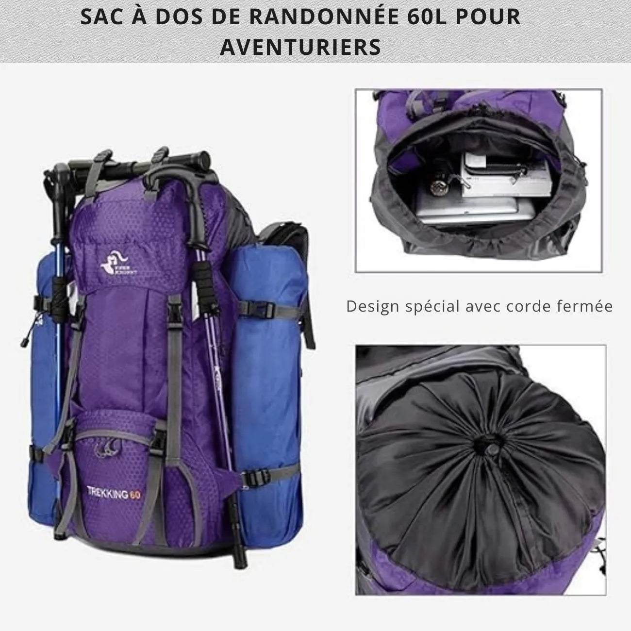 Wasserdichter Bergrucksack 60L für Trekking