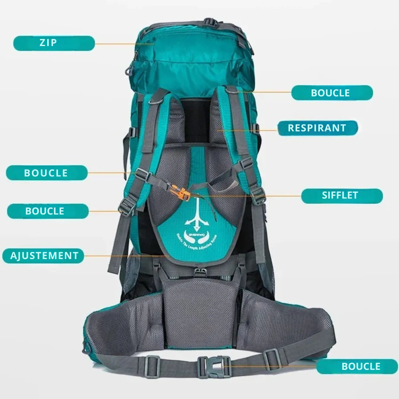 Wasserdichter Wanderrucksack 80L