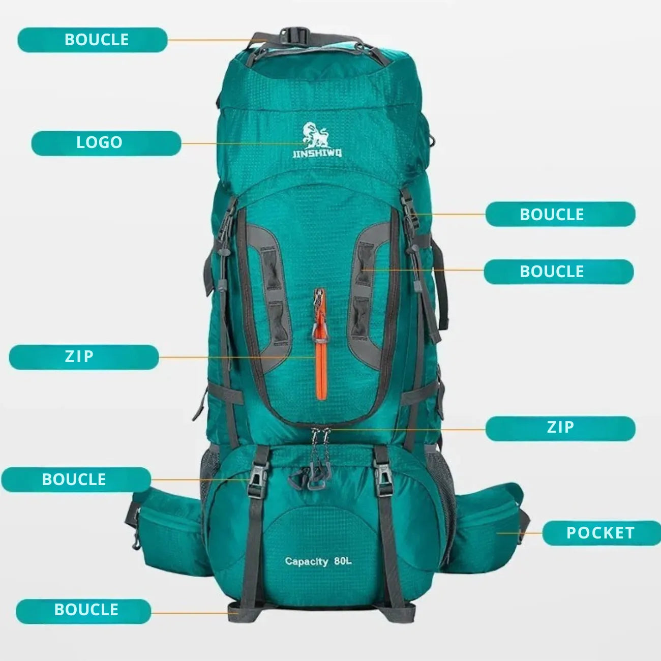 Wasserdichter Wanderrucksack 80L