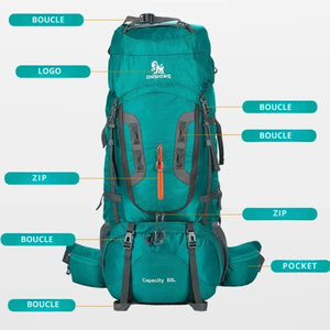 Wasserdichter Wanderrucksack 80L