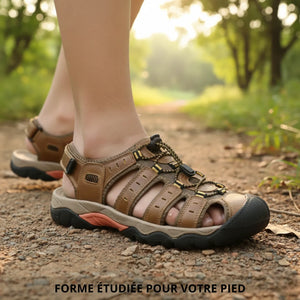 Leder-Wandersandalen Herren mit Profilsohle