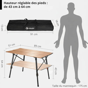 Faltbarer Aluminium-Campingtisch
