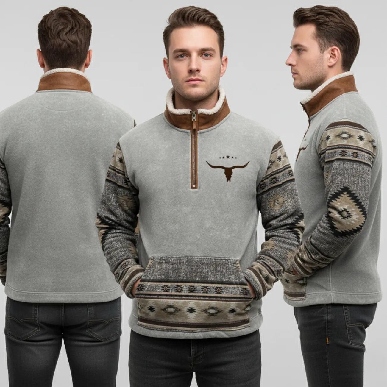 Bedruckte Fleecejacke fürs Wandern
