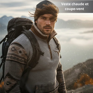 Bedruckte Fleecejacke fürs Wandern