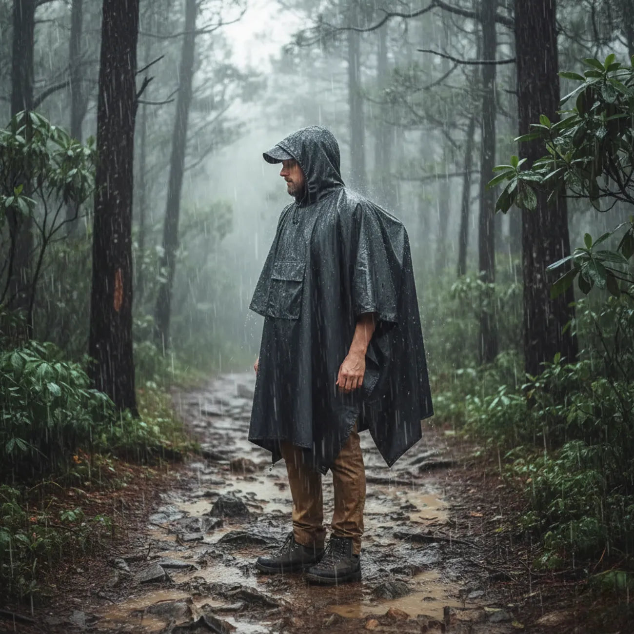 Wasserdichter Regenponcho fürs Wandern