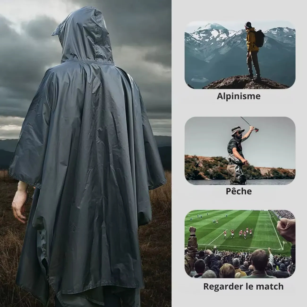 Wasserdichter Regenponcho fürs Wandern