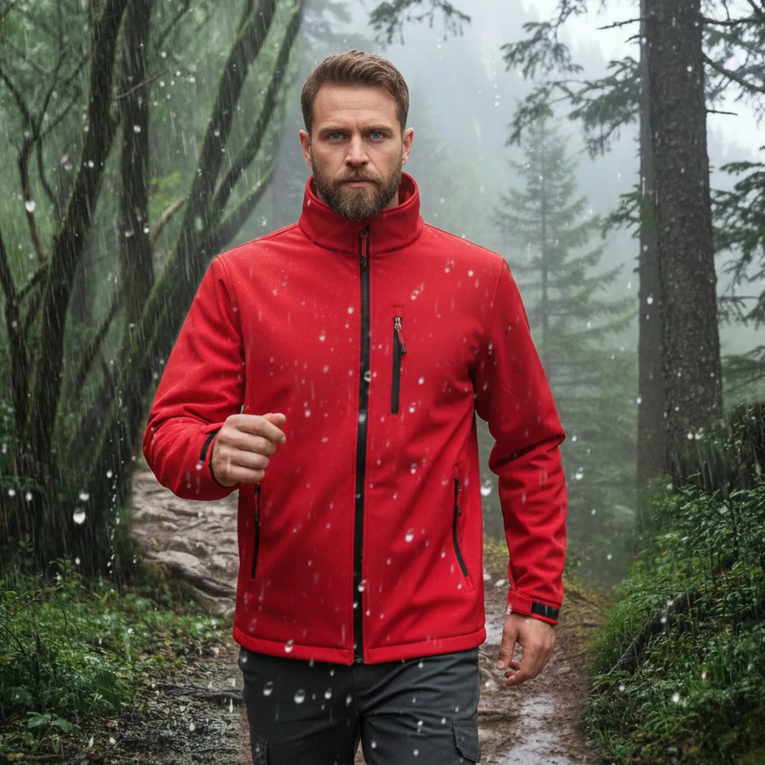 Warme Softshell-Skijacke für Herren