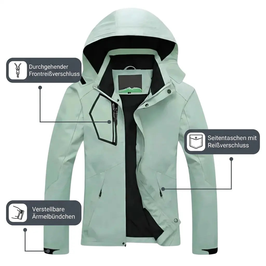 Damen-Trekkingjacke – Reißverschlüsse und verstellbare Ärmelbündchen