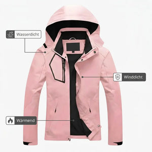 Damen-Trekkingjacke Rosa – wasserdicht, winddicht und wärmend