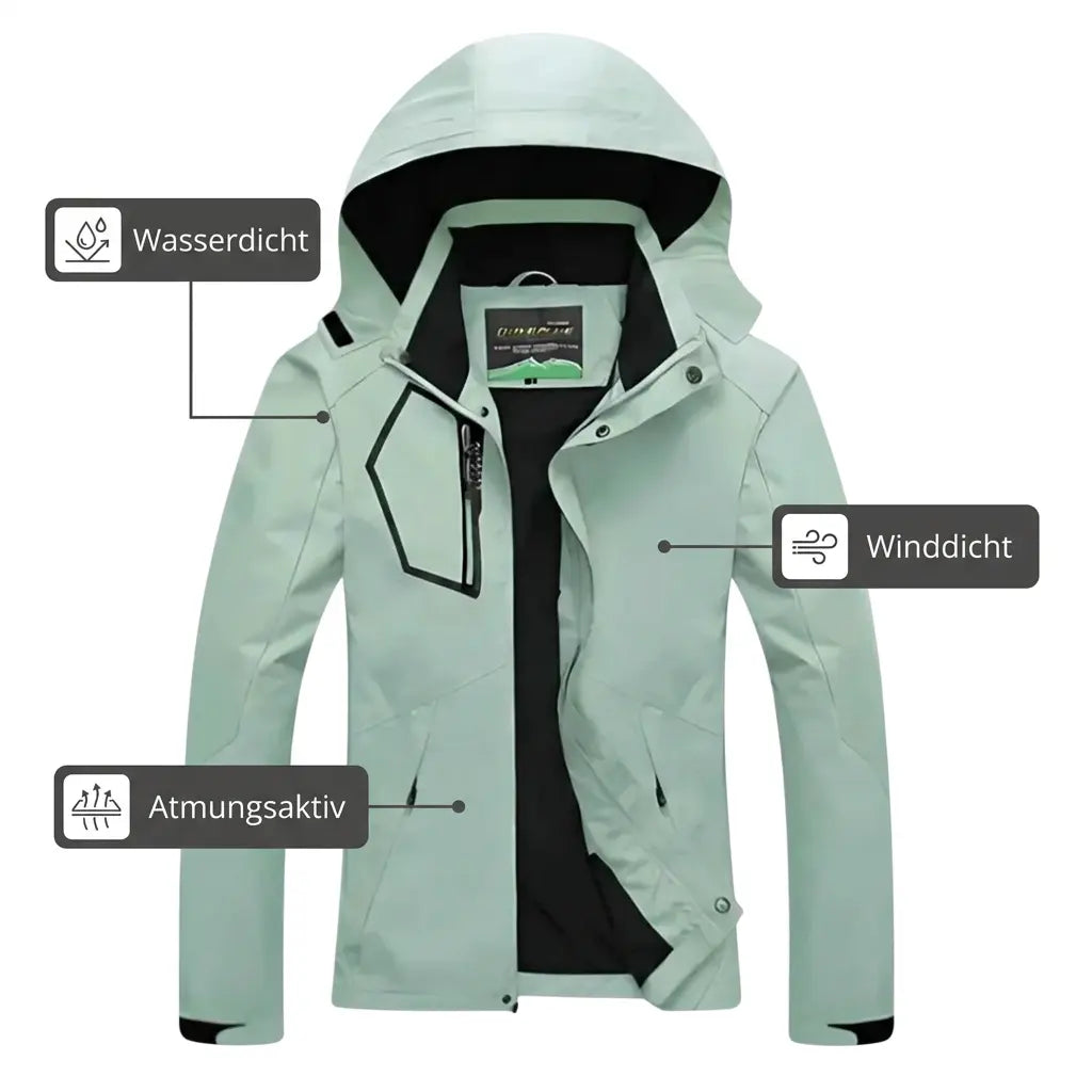 Damen-Trekkingjacke – wasserdicht, winddicht und atmungsaktiv