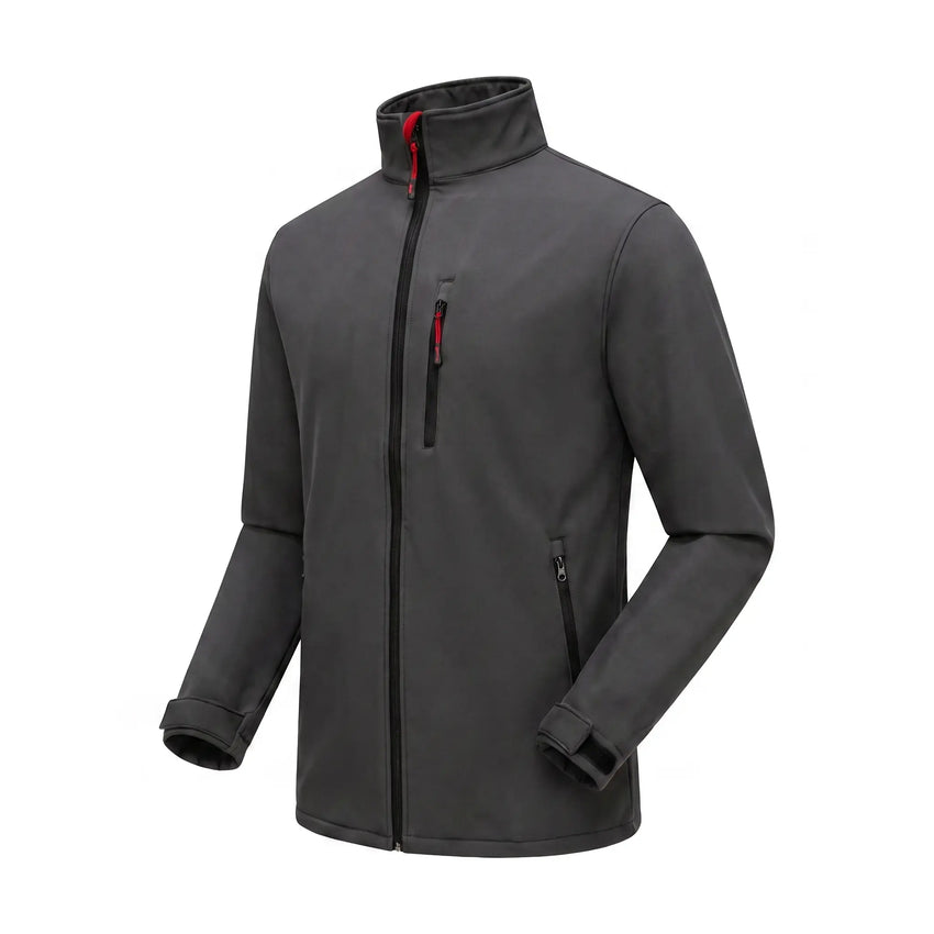 Herren Softshell-Skijacke Grau – Dreiviertelansicht