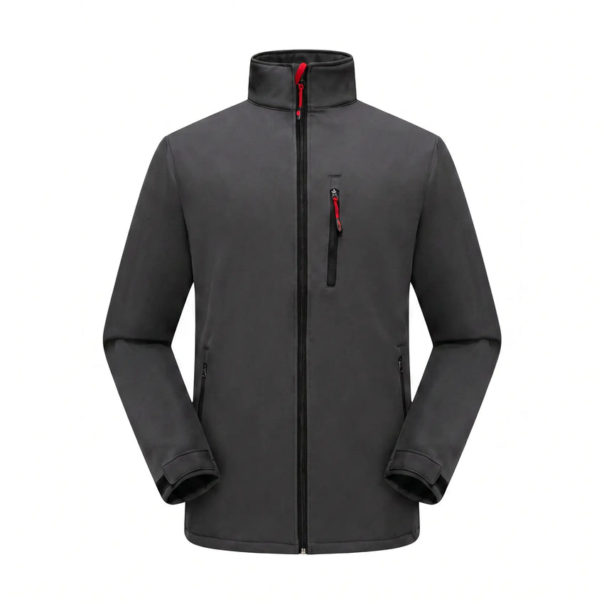 Herren Softshell-Skijacke Grau – Vorderansicht
