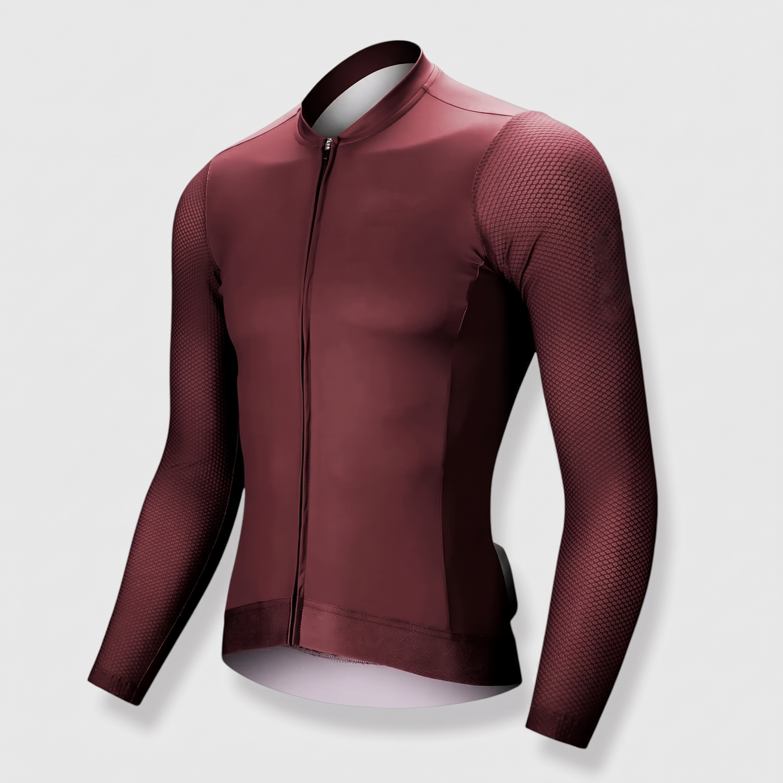 Radtrikot mit UV-Schutz 50+ in Bordeaux, Seitenansicht