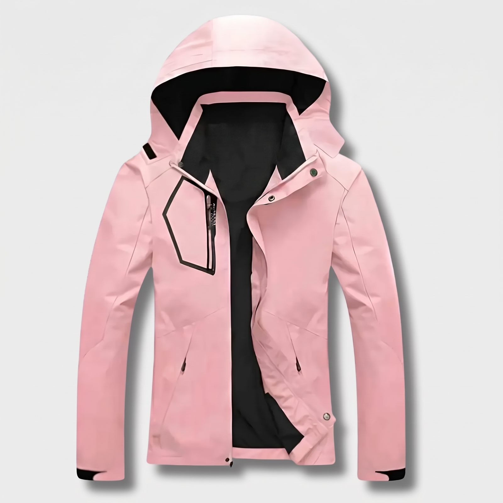 Damen-Trekkingjacke rosa – wasserdichte und winddichte Outdoorjacke mit Kapuze