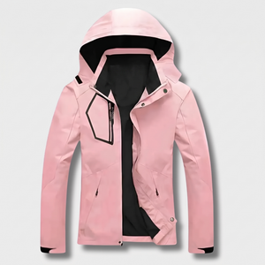 Damen-Trekkingjacke rosa – wasserdichte und winddichte Outdoorjacke mit Kapuze