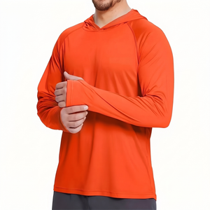 Herren UV-Shirt UPF50+ mit Kapuze, Orange