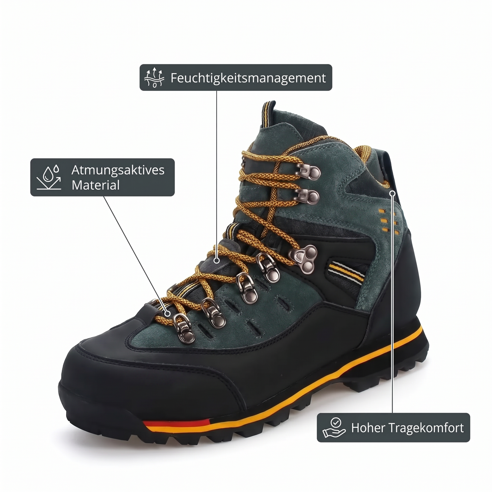 Herren-Wanderschuhe – atmungsaktives Material
