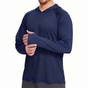 Herren UV-Shirt UPF50+ mit Kapuze, Marineblau