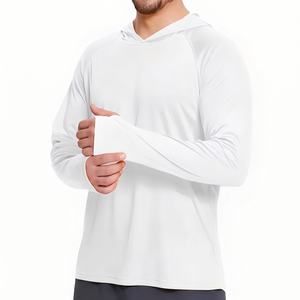 Herren UV-Shirt UPF50+ mit Kapuze, Weiß