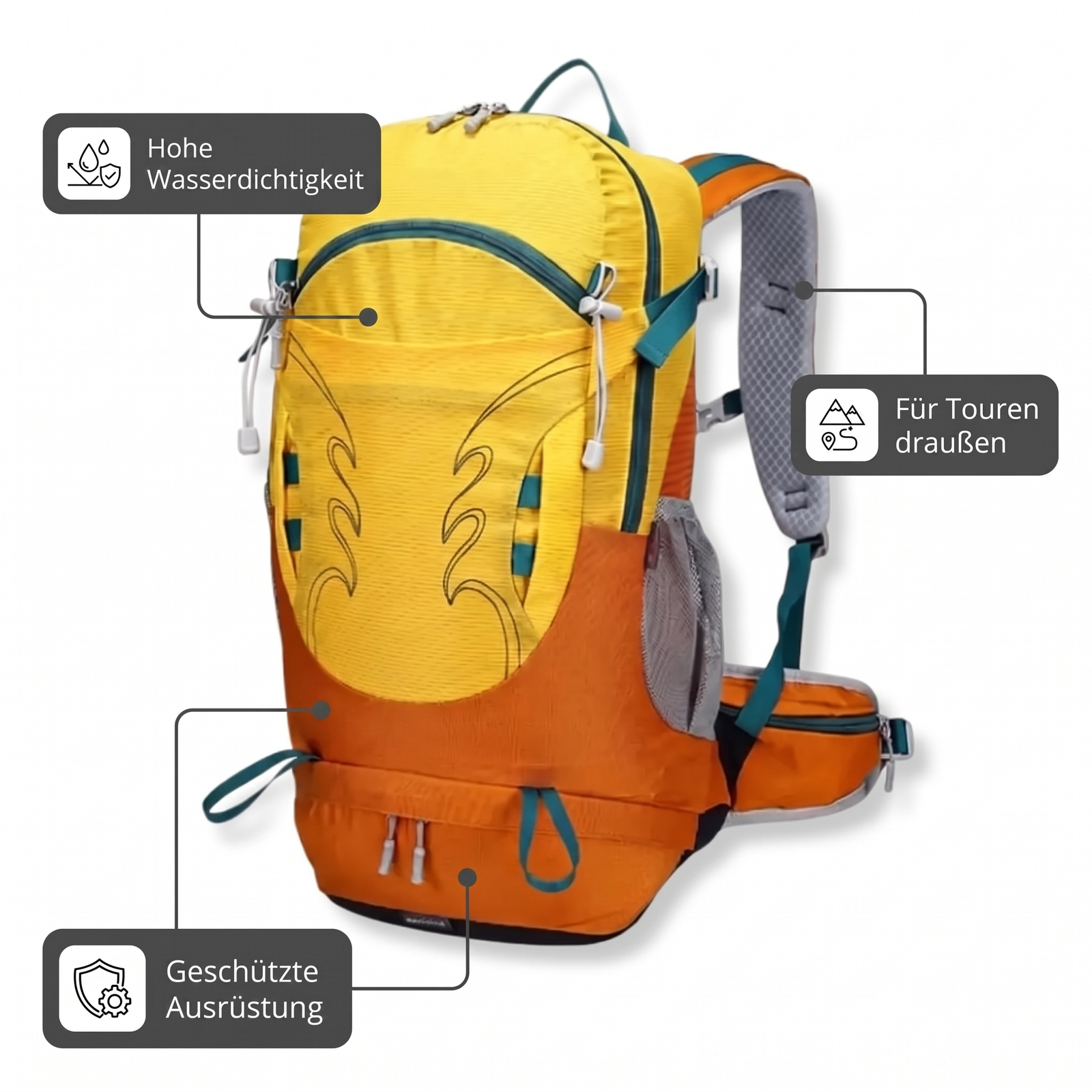 Wanderrucksack 30L für draußen – Wetterschutz