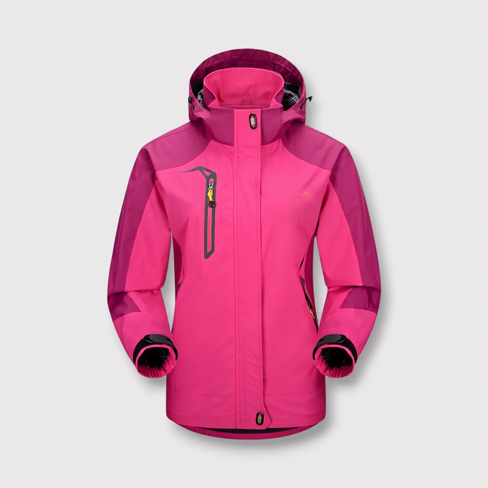 Trekking-Regenjacke wasserdicht rosa, Vorderansicht