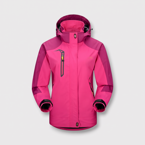 Trekking-Regenjacke wasserdicht rosa, Vorderansicht