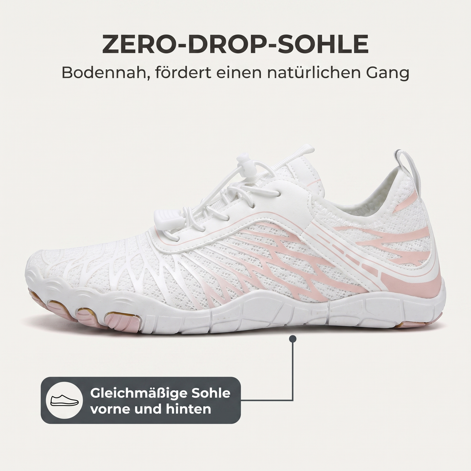 Barfußschuh mit Zero-Drop-Sohle für natürlichen Gang
