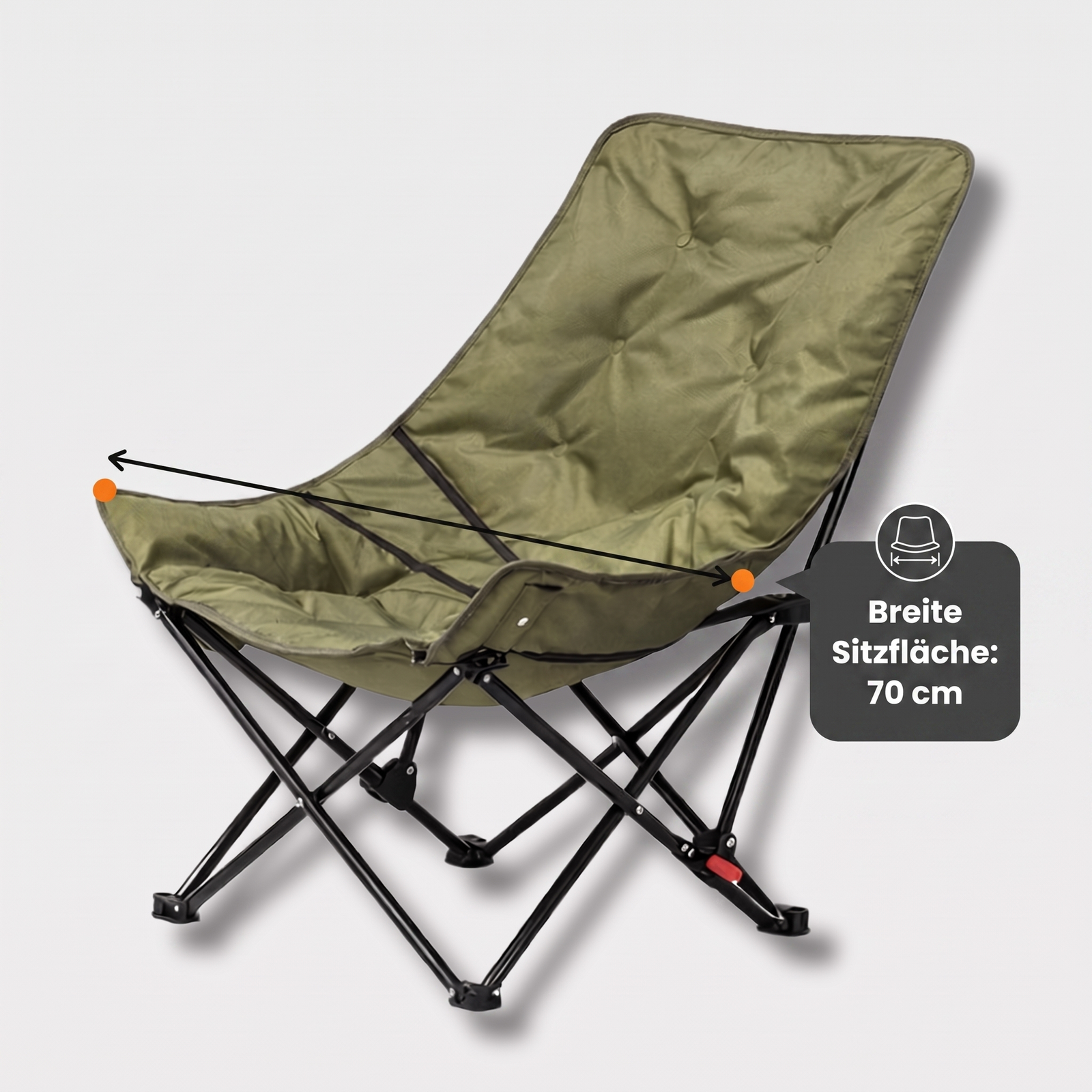 Campingstuhl breite Sitzfläche 70 cm