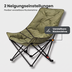 Campingstuhl mit 2 Neigungseinstellungen und verstellbarer Rückenlehne