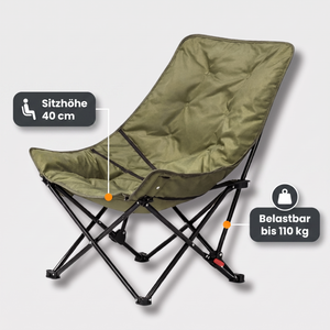 Campingstuhl Sitzhöhe 40 cm, belastbar bis 110 kg