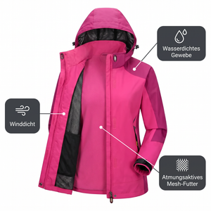 Trekking-Regenjacke – wasserdichtes Gewebe und Mesh-Futter