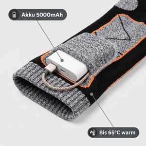 Beheizbare Socken Akkufach mit 5000mAh Powerbank, bis 65°C warm