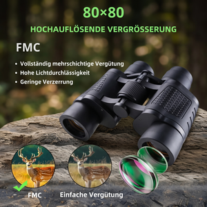 Fernglas 80x80 hochauflösende Vergrößerung FMC Mehrschichtvergütung