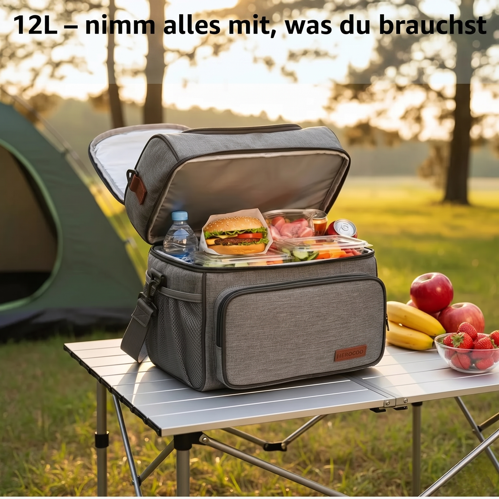 Isolierte Kühltasche 12L nimm alles mit was du brauchst