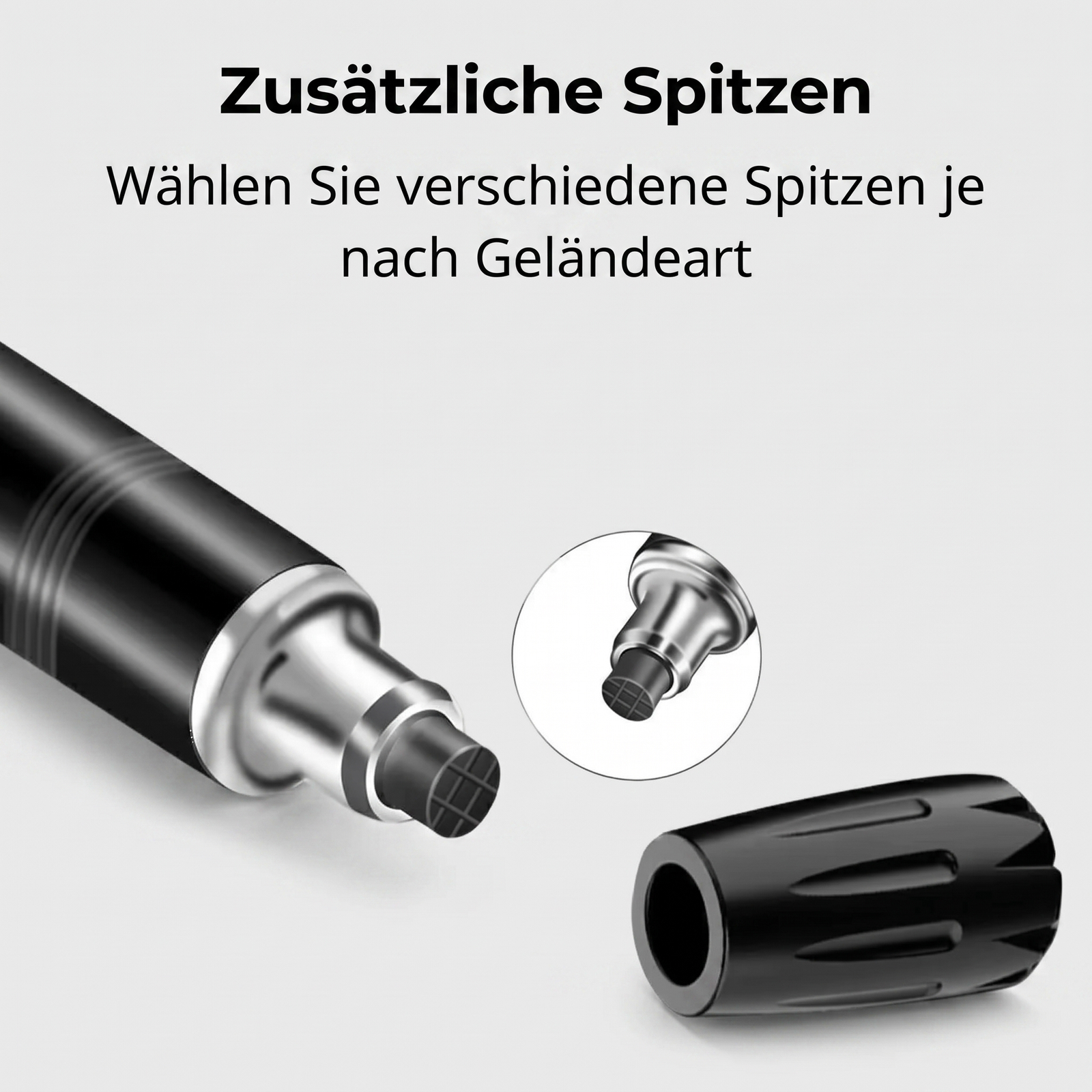 Ultraleichte Wanderstöcke zusätzliche Spitzen je nach Geländeart