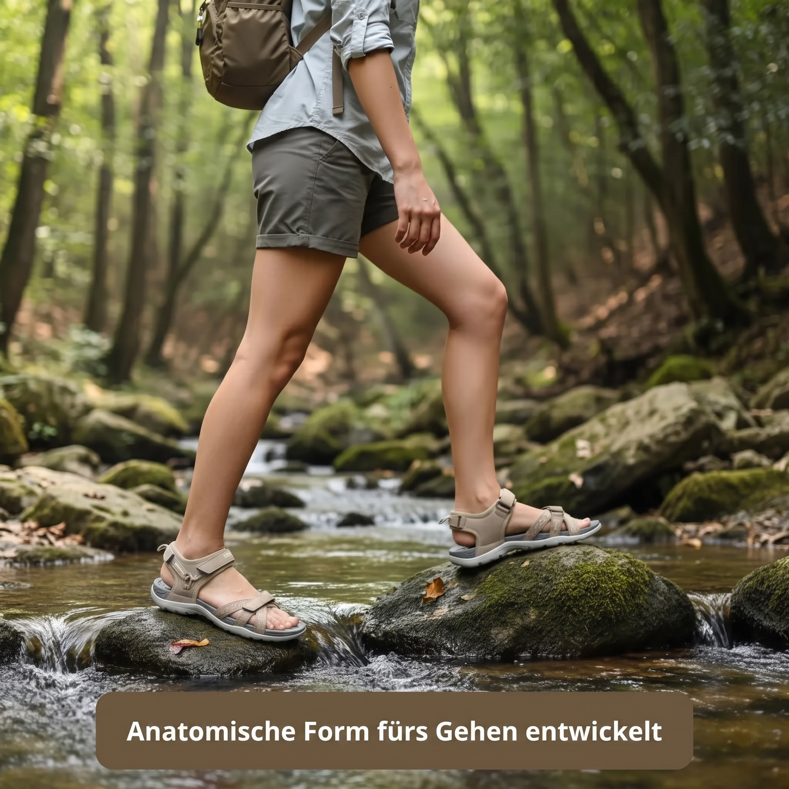 Anatomische Form fürs Gehen entwickelt - Wandersandalen für Damen