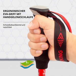 Ergonomischer EVA-Griff mit Handgelenkschlaufe - Trekking-Wanderstöcke