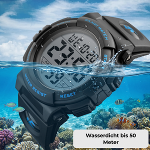 Wasserdicht bis 50 Meter - Multifunktions-Survival-Uhr LED